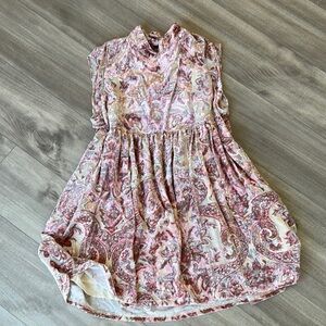 Free People Pink Ruched Tiered Sundress